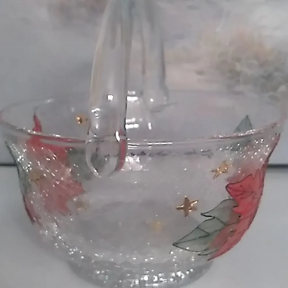Glass Poinsettia Basket